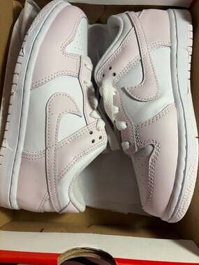 Nike Dunk Low (PS) White/Light Violet Kids Sneakers Size 13C